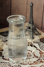 zakka 琉璃质感 复古玻璃牛奶瓶 透明 空瓶子 奶罐 果汁瓶 小奶瓶