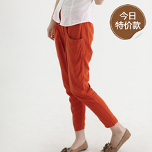 棉先生 2012夏新款宽松亚麻女裤小哈伦萝卜裤休闲长裤麻裤 X7582
