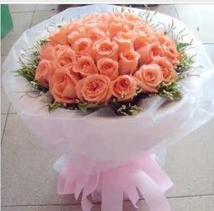 <em>西安</em>鲜花 鲜花<em>速递</em> 66枝粉色玫瑰花束 杜家鲜花