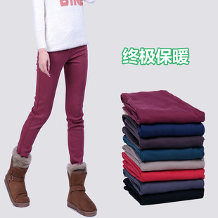  秋冬女装裤子 加绒加厚铅笔裤小脚裤 保暖打底裤 棉裤 时尚休闲裤