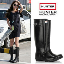 HUNTER BOOTS 亨特 时尚男女 亮面高帮 时装水鞋 雨靴 雨鞋 胶鞋