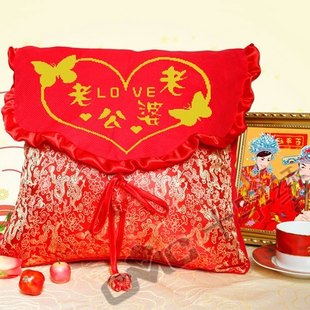 十字绣老公老婆龙凤中国结抱枕，一对系列婚庆，情侣喜庆结婚礼