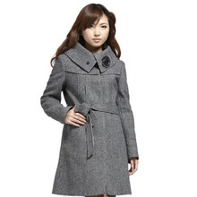 淘宝网爱莉姿 2012初春羊毛呢大衣女冬装外套 正品 韩版修身名媛风1215