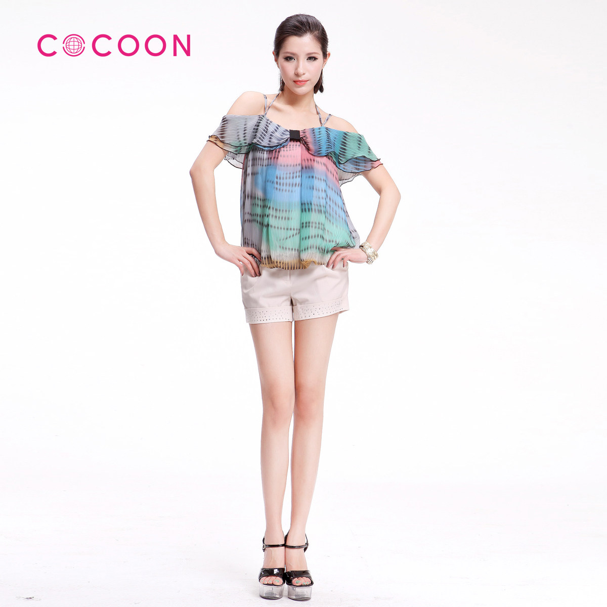 COCOON可可尼2012新品炫彩吊带上衣女款302204006原价599