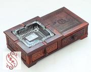 红酸枝烟缸红木，木雕摆件工艺品，烟灰缸礼盒装