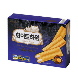  韩食速递--韩国进口食品 Crown 可拉奥 巧克哈茵奶油夹心饼干142g