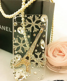 iphone4S 手机贴钻 水钻手机壳 艾弗尔铁塔保护壳 贴钻雪花