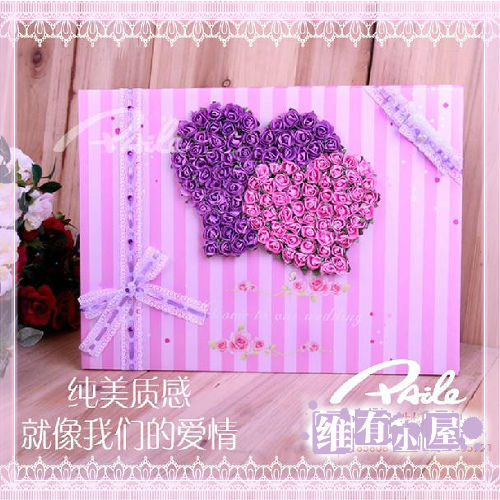 创意欧式蕾丝韩式个性婚礼签到册签名册礼金簿带格粉色定制签到本 创意欧式蕾丝韩式个性婚礼签到册签名册礼金簿带格粉色定制签到本