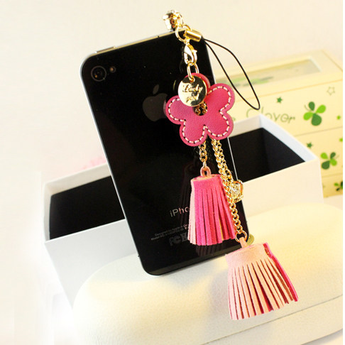 ILNTA &mdash; 皇冠花朵流苏皮质手机挂件 iphone4 ipad苹果防尘塞特价