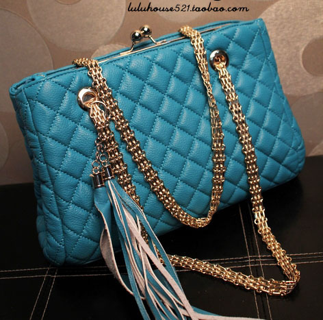 韩版菱格欧美复古...