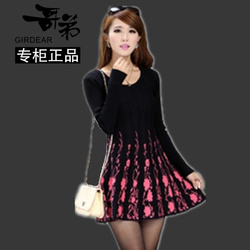 网,哥弟 正品女装2014 双层加厚 <em>羊绒 毛衣裙</em> 新