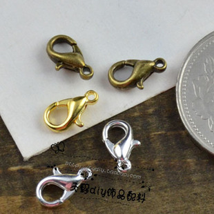  天野DIY饰品 J032金属片|10mm龙虾扣 项链手链材料批发 7元100个