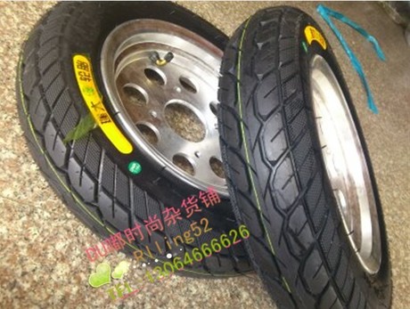 10寸小帅哥摩托车改装真空轮胎 犀牛王3.50-1