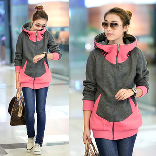 <em>卫衣</em>女韩版外套<em>开衫中长款</em>加厚秋冬新款2012
