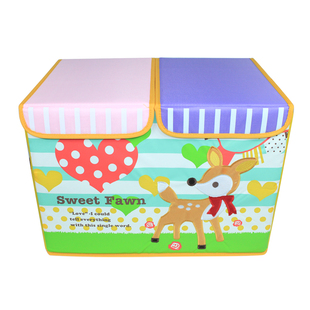  天纵儿童卡通玩具收纳箱 加厚衣物收纳整理箱 牛津布 双隔层 双盖