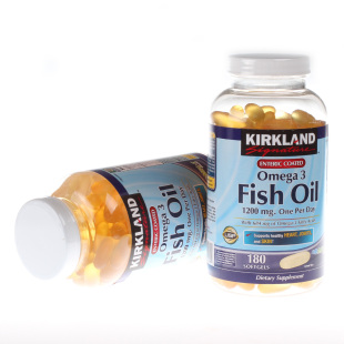  美国Kirkland Omega-3 Fish Oil 1200mg高浓度深海鱼油180粒