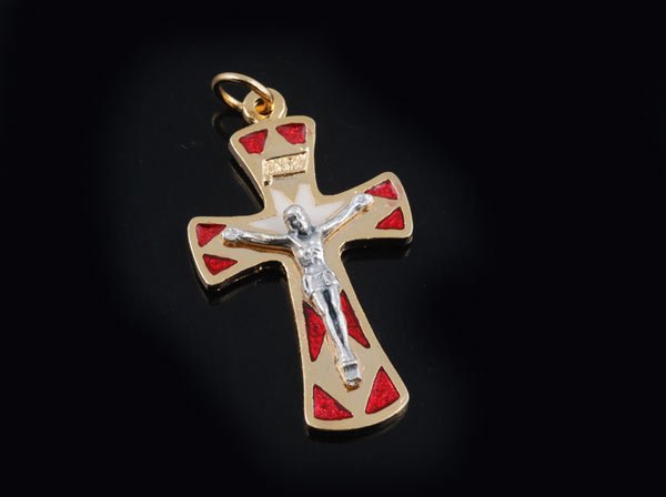 稣山园祈祷圣像,[钦一斋]天主教*银边红色苦像