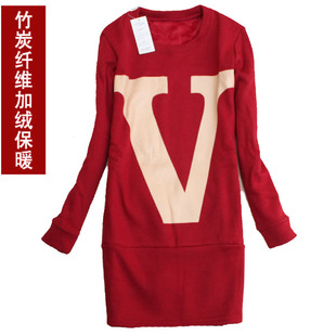  清仓特价！秋冬新品韩版加绒加厚韩版秋冬保暖中长卫衣绒衫打底