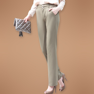  包邮！韩版夏季正品高腰女裤 修身大码正装裤微喇裤西装裤