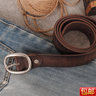 全民疯抢 经典椭圆针扣头头层牛皮皮带 百搭真皮腰带 男女式 Z030