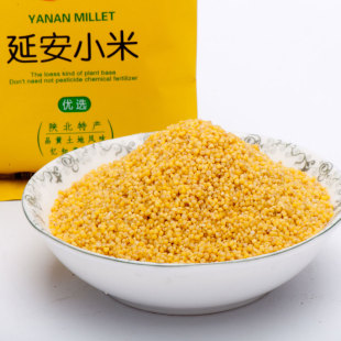 梁家河新米五谷杂粮陕北农家月子宝宝米粥延安黄小米100g
