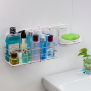 嘉宝吸盘洗手间置物架 创意双层沥水肥皂盒 壁挂卫生间浴室收纳架