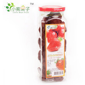  台湾特产美食 小熊果子 新鲜大湖草莓干 330g罐装 无添加无防腐剂