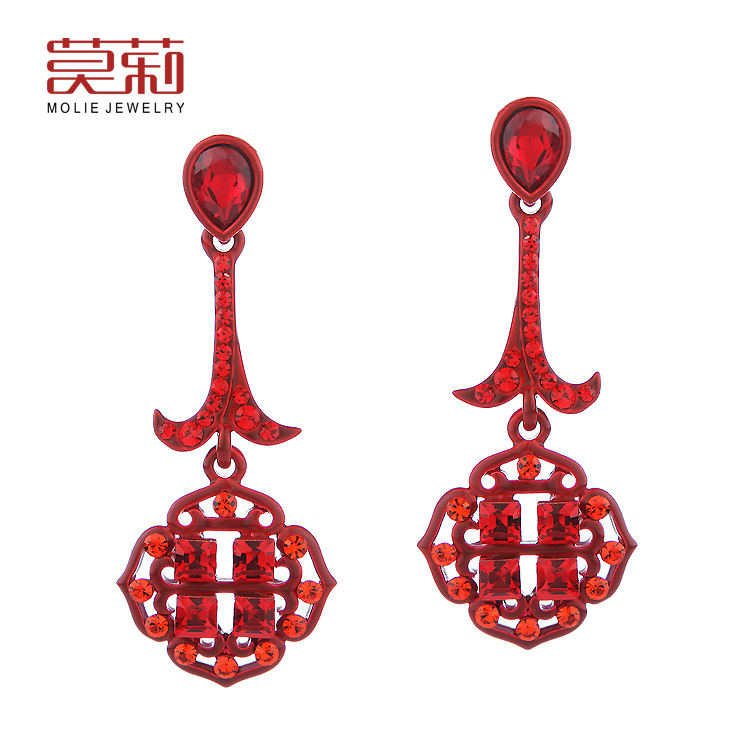 新品特价莫莉红色双喜字耳环 中国风复古个性耳环 新娘结婚耳钉 新品特价莫莉红色双喜字耳环 中国风复古个性耳环 新娘结婚耳钉