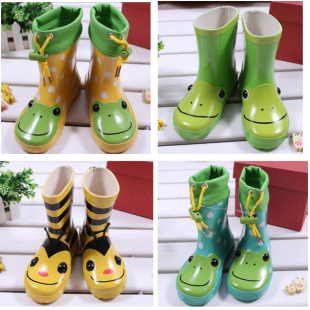  时尚儿童雨靴雨鞋水鞋宝宝雨靴女男日本动物款 出口原单 造型雨鞋
