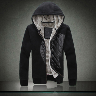  男式棉服秋冬新款男装连帽外套毛内胆韩版加大码保暖休闲棉衣