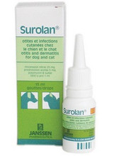�ؼ� ����ʱ��¶��Surolan��Һ���ƶ���Ƥ����Ⱦ è����ҩ15ml