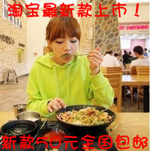 包邮春装特价2012女装新款大码恩典同款女装薄款帽衫荧光绿卫衣女