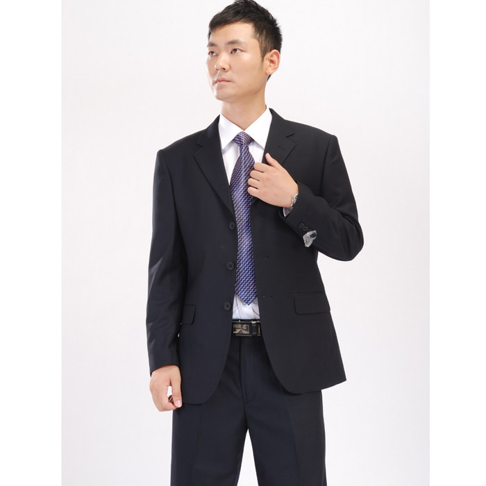 相爱树男西装套装正装 工作服 白领职业装 结婚男西服藏蓝色6085
