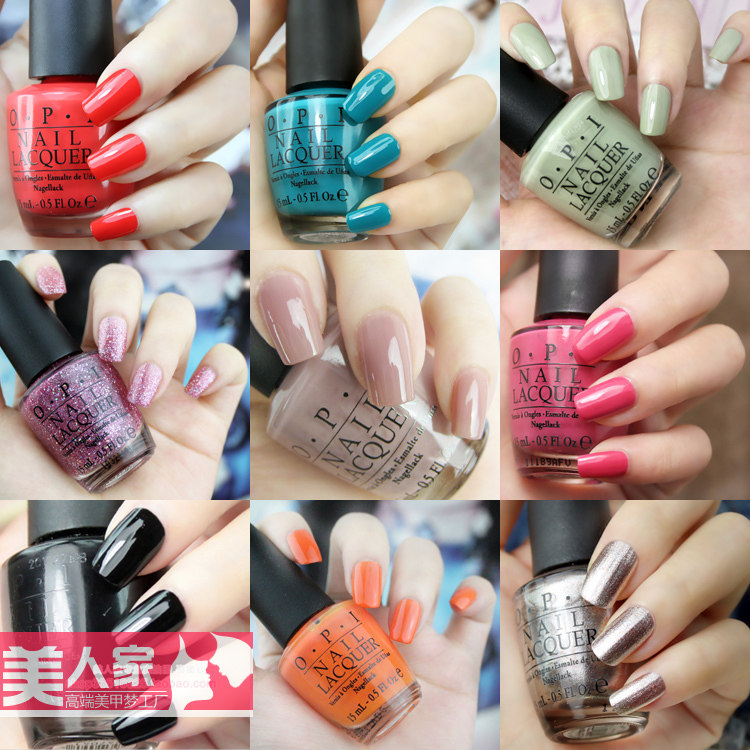 6 瓶包邮送亮油 OPI 指甲油 3.75 ml 正品 迷你 装 小样 裸色嫩粉 糖果 色 F16