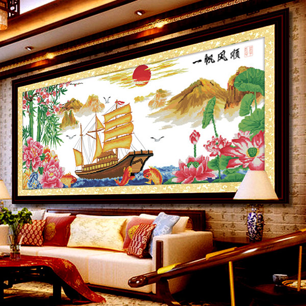 2019 Thread embroidery Cross stitch Everything is going smoothly new pattern a living room landscape Significant Cotton Hanging picture Embroidery Simplicityin the Home Fabric , Stitch & Tools Accessories , Cross Stitch Kit category - from Buy2taobao.com to provide professional Taobao agent buy service