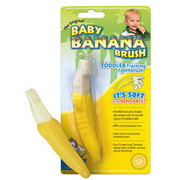 美国Baby banana香蕉宝宝硅胶婴儿软牙胶牙刷不含BPA-不带柄