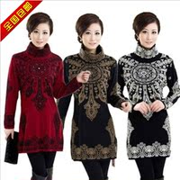 中年女装秋冬款长袖连衣裙中老年<em>妈妈装中长款</em>