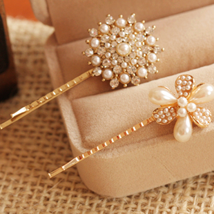 手工蝴蝶结边夹发夹...