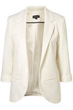 英国代购 <span class=H>Top</span><span class=H>shop</span> 象牙色翻领挽袖男朋友西装外套（国内现货）