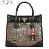 AZA阿札2012秋季新款<span class=H>女包</span> 学院风复古包包笑脸包潮手提单肩包3121
