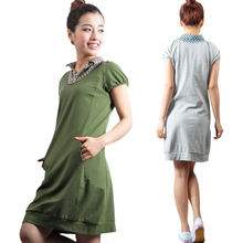 夏装2012新款素然zuczug风韩版假两件大码夏裙显瘦女装裙子连衣裙