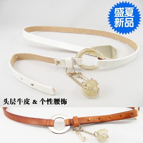 腰带女士女式真皮 头层牛皮细皮带 时尚百搭韩版腰饰腰链 新品