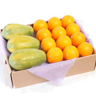  全而廉 海南木瓜 进口橙 进口新鲜 水果双拼 营养 约5.1KG