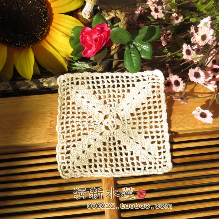 fresh Handmade crochet Crochet flower pure cotton Hollow weave American country decorate Square Small table Cushionin the Home Fabric , Table cloth , Placemats category - from Buy2taobao.com to provide professional Taobao agent buy service