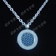 Four Diamond - Original collar de Bvlgari - Collar de disco - azul-negro, de acero inoxidable 316L