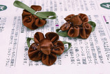 1月新-手工DIY配件.<span class=H>服饰配件</span>.(咖啡色缎带花) --蕊心款  1.2元3朵