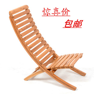 竹椅简易沙滩椅庭院折叠实木躺椅阳台椅高靠背椅便携凉椅椅子户外