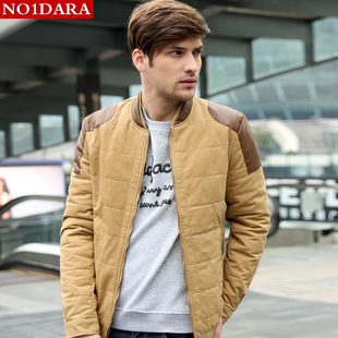  no1dara 春装新品薄款男士棉衣 韩版贴皮棉夹克修身男款外套