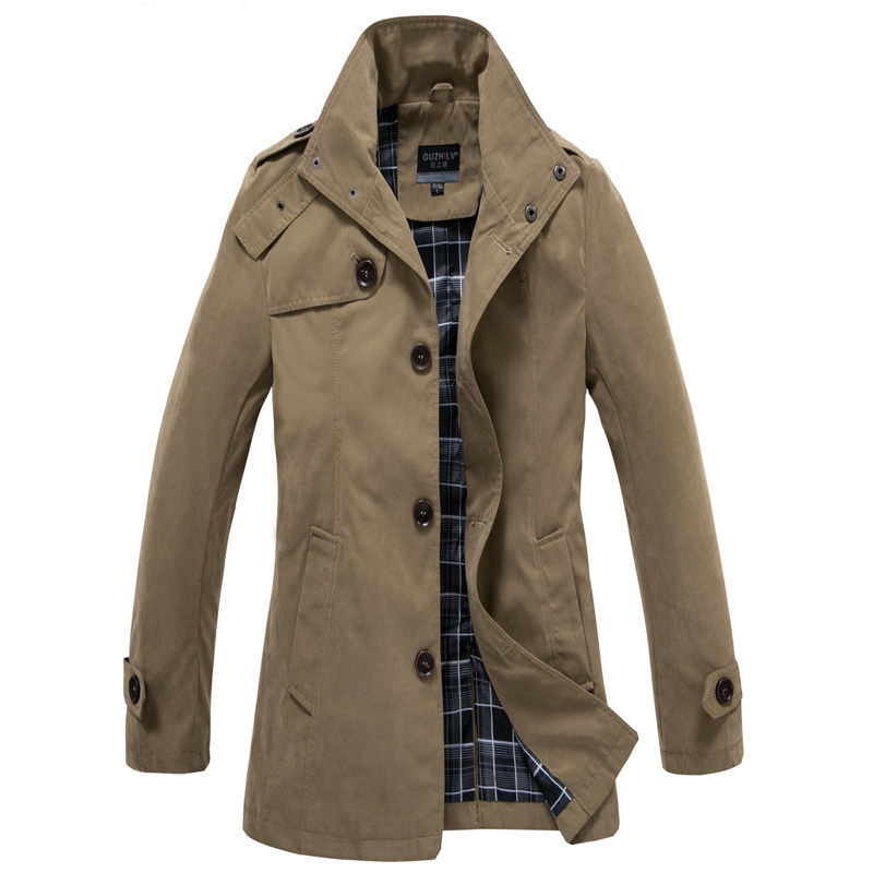 2013 spring and thin men casual trench coat long trench coat for men in a male Korean slim coat men s Windbreakers