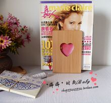 皇冠出口日本 实木 桌上爱心书架/方型书档/书立 /古朴/礼物礼品